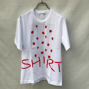 新品 18SS コムデギャルソン シャツ COMME des GARCONS SHIRT ドットプリント Tシャツ S 白 S26114 Mary Heilmann