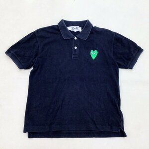 ■【送料198円】PLAY COMME des GARCONS コムデギャルソン 半袖ポロシャツ メンズ サイズM ハートロゴ 黒 日本製 AZ-T046 /0.26kg■