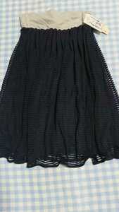 ♪403☆未使用・保管品☆授乳服☆OLIVEdesOLIVE　Maman☆透け感が素敵な上品なスカート　紺М