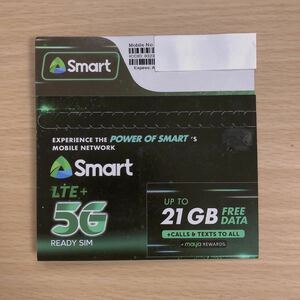 送料無料Prepaid SIM SMART 21GB 通話、メッセージフリー フィリピン プリペイドSIMカード 新品未使用　高速データGlobe 旅行用シム