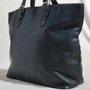 美品 大容量 ユナイテッドアローズ トートバッグ 本革 シボ革 レザー UNITED ARROWS 紺 ビジネス ブリーフケース メンズ 仕事 A4 肩掛け 鞄