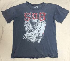 【送料無料】80s-90s Vintage T-Shirt / SxOxB / size : L / ダメージあり / SOB S.O.B / JPN HARD CORE
