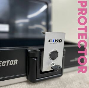 J70★鍵付き EIKO PROTECTOR 耐火 防水 金庫 A4紙 エイコー 鍵付き ブラック×シルバー 説明書 手提げ金庫 保管庫 セーフティ