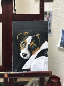 ラッセル テリア 犬 動物 アクリル画 絵画