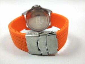 シリコンラバーストラップ 交換用腕時計ベルト Dバックル オレンジ 22mm