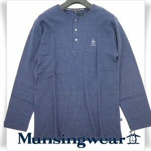 新品1円～★Munsingwear マンシングウェア メンズ 長袖 ヘンリーネック ロゴ スウェット L トレーナー ◆7039◆