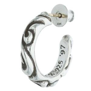 クロムハーツ Chrome Hearts HOOP SCROOL 1/スクロールフープ シルバーピアス 中古 SJ02