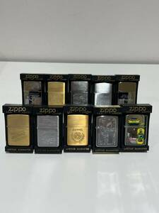 ZIPPO/ジッポ 10個まとめ②ゴールド シルバー USA コレクション ケース付 ライター 喫煙具 着火未確認 現状品 サイズ60