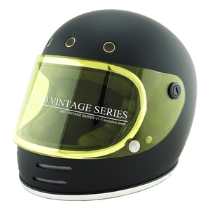 フルフェイスヘルメット マットブラック×イエローシールド Lサイズ:59-60cm対応 VT-9 ステッカー付き VT9