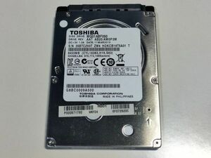 【使用時間7396時間】東芝 500GB HDD 2.5インチ 7mm厚 CrystalDiskInfo正常判定【2V0T】