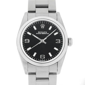 ロレックス オイスターパーペチュアル 77080 ブラック 369ホワイトバー A番 中古 ボーイズ(ユニセックス) 腕時計