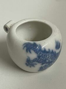 鳥餌壺　鳥餌入　鳥水入　青染　中国　中国美術 骨董　時代物　唐物　古美術　時代品