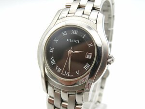 1円◆稼働◆ グッチ 5500L 黒 クオーツ レディース 腕時計 Ｎ13806