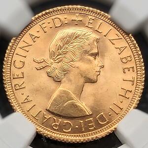 ★ 金貨 鑑定 NGC MS65 イギリス 1963年 ヤングヤング エリザベス 1ソブリン金貨 1SOV ロイヤルミント 鑑定 金貨銀貨多数出品