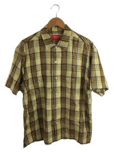 Supreme◆23SS/Metallic Plaid S/S Shirt//M/コットン/ブラウン/チェック