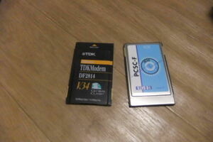 送料無料　IODATA PCSC-F PCMCIA SCSIアダプタ　　FAXモデムカード　TDK　TDK Modem　DF2814　2点セット