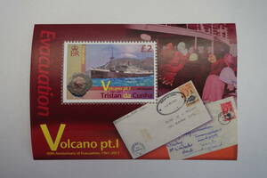 外国切手：（イギリスの海外領土）トリスタンダクーニャ 切手 「避難50年」小型シート 未使用