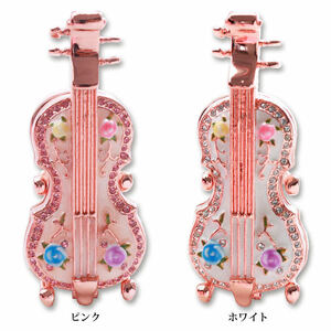 ローズ柄 バイオリン　ジュエリーボックス　アクセサリーケース 2種セット　リングケース　ローズ　バラ　薔薇　花　楽器