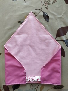 子供三角巾　シワになり難いシンプル三角巾　ピンク