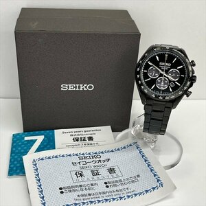 SEIKO セイコー SELECTION セレクション Sシリーズ SBPY169 V175-0FA0 クロノグラフ メンズ 腕時計 ブラック ソーラー 稼働品 箱 美品