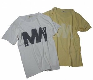 TK 希少コラボ 『2枚セット売り』 wjk × エム M コラボモデル Tシャツ TMTデザイナー 製品染め スラブ生地