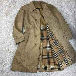 1円〜【王道デザイン】Burberry バーバリー ステンカラーコート ライナー脱着 ノバチェック ビジネスコート スプリングコート