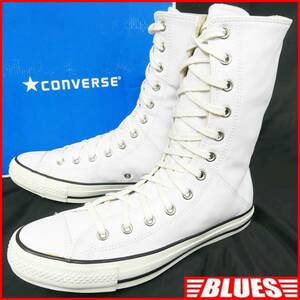 即決★CONVERSE★26.5cm レザースーパーハイカットスニーカー コンバース メンズ 8 白 本皮 12ホールシューズ 本革 オールスター 箱付き