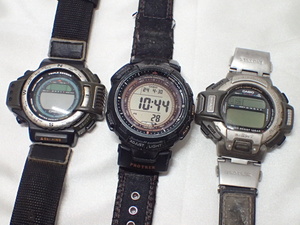 4302[T]CASIOカシオ/プロトレック/メンズ腕時計/３点/デジタル/現状渡し/ATC-1100 PRW-1300GJ PRT-610