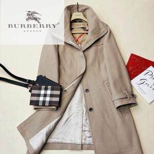 M40【高級カシミヤをまとう】参考価格20万●超美品BURBERRY BRIT●ハイネックトレンチコート バーバリーコート レディース　Bosnia製