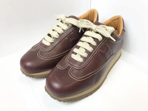 (D) HERMES エルメス クイック レザー スニーカー 37