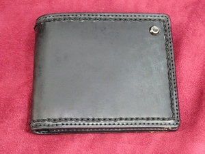 efffy　modern　design　　黒　二つ折り　小銭入れ付き　財布　やや難
