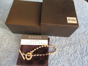 グッチ　GUCCI　ブレスレット ポールチエーン　シルバー９２５ 　美品　中古品 　青い毛布