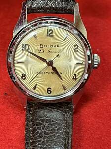 B01 送料無料　BULOVA メンズ　腕時計　手巻き　稼働中　SELFWINDING 23石　手巻き腕時計