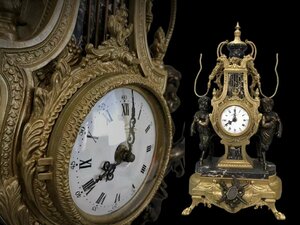 R0223Z3 銅鍍金双童置き時計 文字盤 電子時計 フランス製 レトロ時計 クラシック 時代物