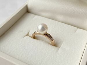 TASAKI ダイヤ リング パール K18 田崎真珠 指輪 k18 真珠 刻印あり