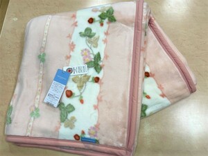 【送料無料】日本製 ウエッジウッド アクリル毛布 ピンク WW7620 ワイルドストロベリー柄