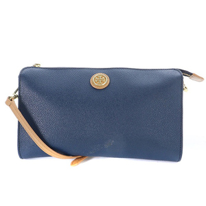 トリーバーチ TORY BURCH ショルダーバッグ レザー ロゴ 紺 ネイビー /SR15 レディース