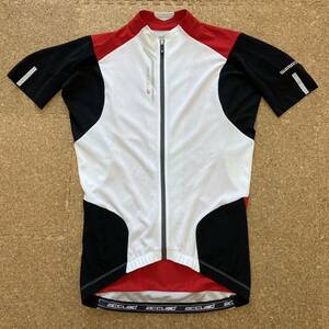 【美品】シマノ　SHIMANO ACCU3Dサイクルウェア サイクリングシャツ サイクルジャージ　半袖　XLサイズ 白×黒×赤 メンズ 半袖ジャージ 