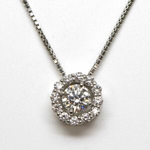 GINZA TANAKA(ギンザタナカ)◆Pt900/Pt850天然ダイヤモンドネックレス◆A◎ 約4.2g 約46.0cm diamond jewelry necklace EF0/EF0