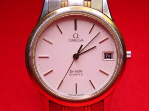 ■♪価格高騰! 資産価値！ 稼働 電池新品 メンズ ビンテージ 高級超レア！ OMEGA オメガ Deville デビル デートクオーツ フルオリジナル