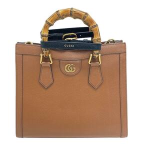 GUCCI/グッチ 702721 ダイアナ 2way バンブー レザー ショルダーバッグ ブラウン レディース ブランド