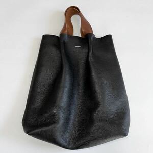 エンダースキーマ Hender Scheme ピアノバッグ ブラック×ブラウン レザー トートバッグ 黒