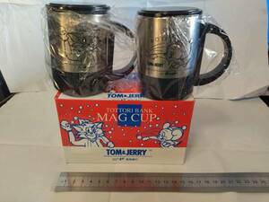 正規 非売品 鳥取銀行 トムとジェリー 蓋付き ステンレス マグカップ マグ カップ TOTTORI BANK Tom & Jerry Stainless steel cups Mug Cup