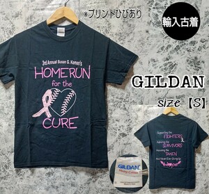 【GILDAN】ギルダン正規品/ HOMERUN 両面 プリント半袖Tシャツ 野球Tee 黒色Tシャツ/黒/ユニセックスS ●送料無料