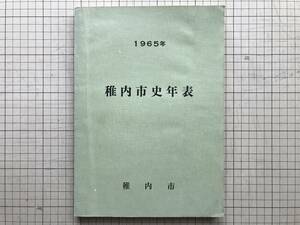 『稚内市史年表 1965年』稚内市史編集室　稚内市　1965年刊　※北海道・付録「歴代天皇」「松前氏」「歴代宗谷支庁長」など　3160