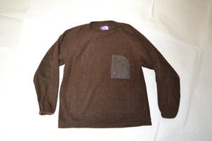 747　THE NORTH FACE PURPLE LABEL　パープルレーベル　ライトフリースプルオーバー　ブラウン　Mサイズ　Pack Field Fleece Crew　NA6050N