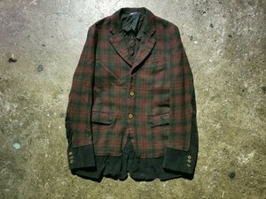 COMME des GARCONS HOMME PLUS EVER GREEN 06ss ウール縮絨ドッキングジャケット 2006ss AD2005 コムデギャルソンオムプリュス