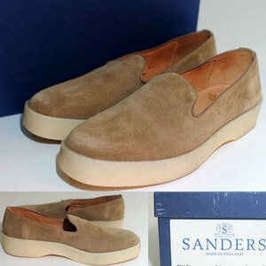 ★【新品】SANDERS サンダース 1702DLS Logan Dirty Buck Suede SLIP-ON マッドガード スウェード スリッポン US9.5(27.5cm程度)