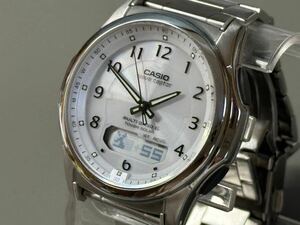 1円〜◆カシオ CASIO ウェーブセプター マルチバンド6 ソーラー電波時計 WVA-M630 白文字盤 メンズ腕時計 稼働品