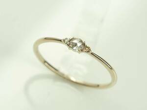 ◆ete エテ　素敵なローズカットダイヤモンドリング　指輪　K10YG 9号